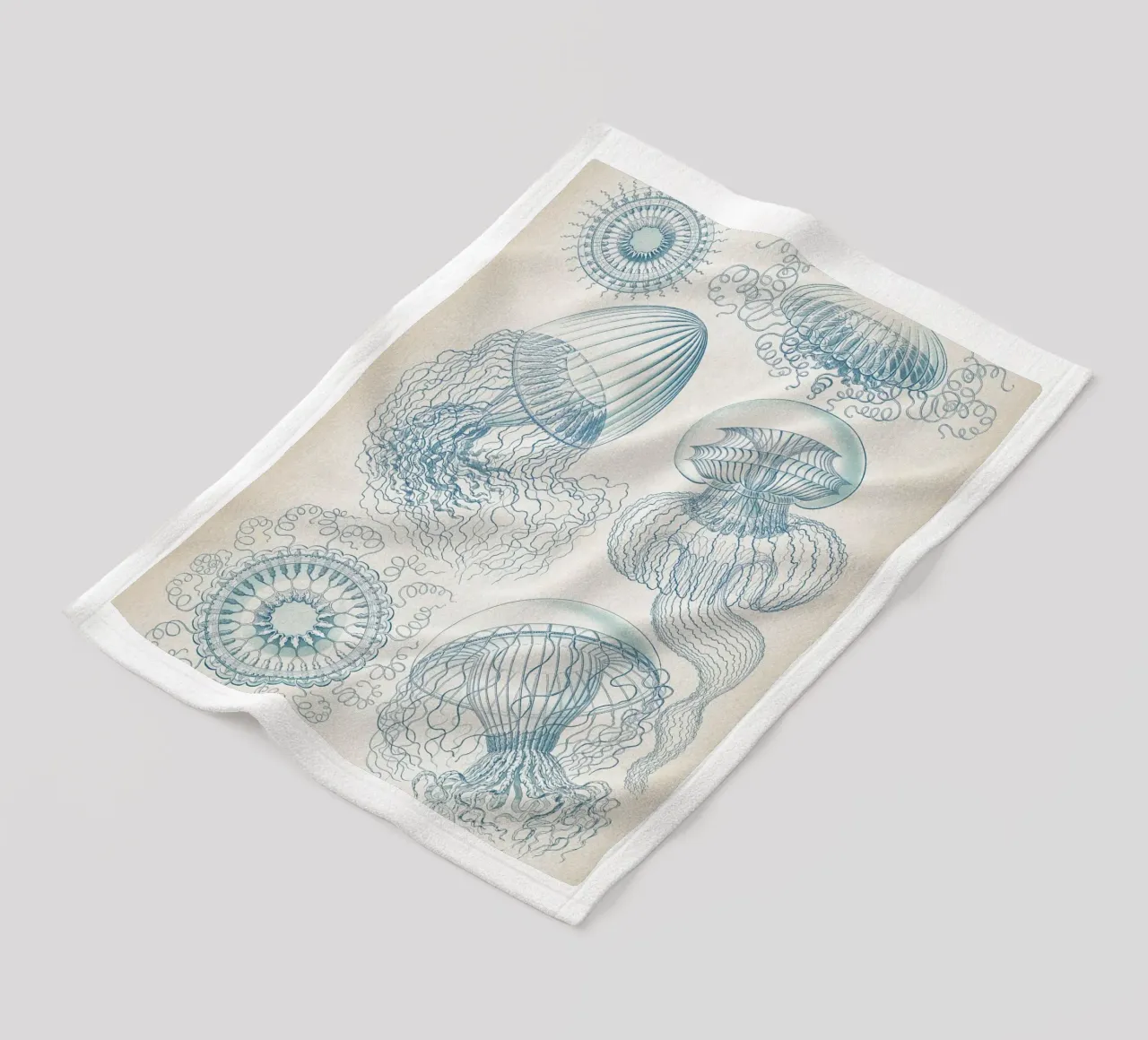 Vintage Haeckel 6 Tafel 36 Faltenquallen fleece blanket by Vintage Print Collection