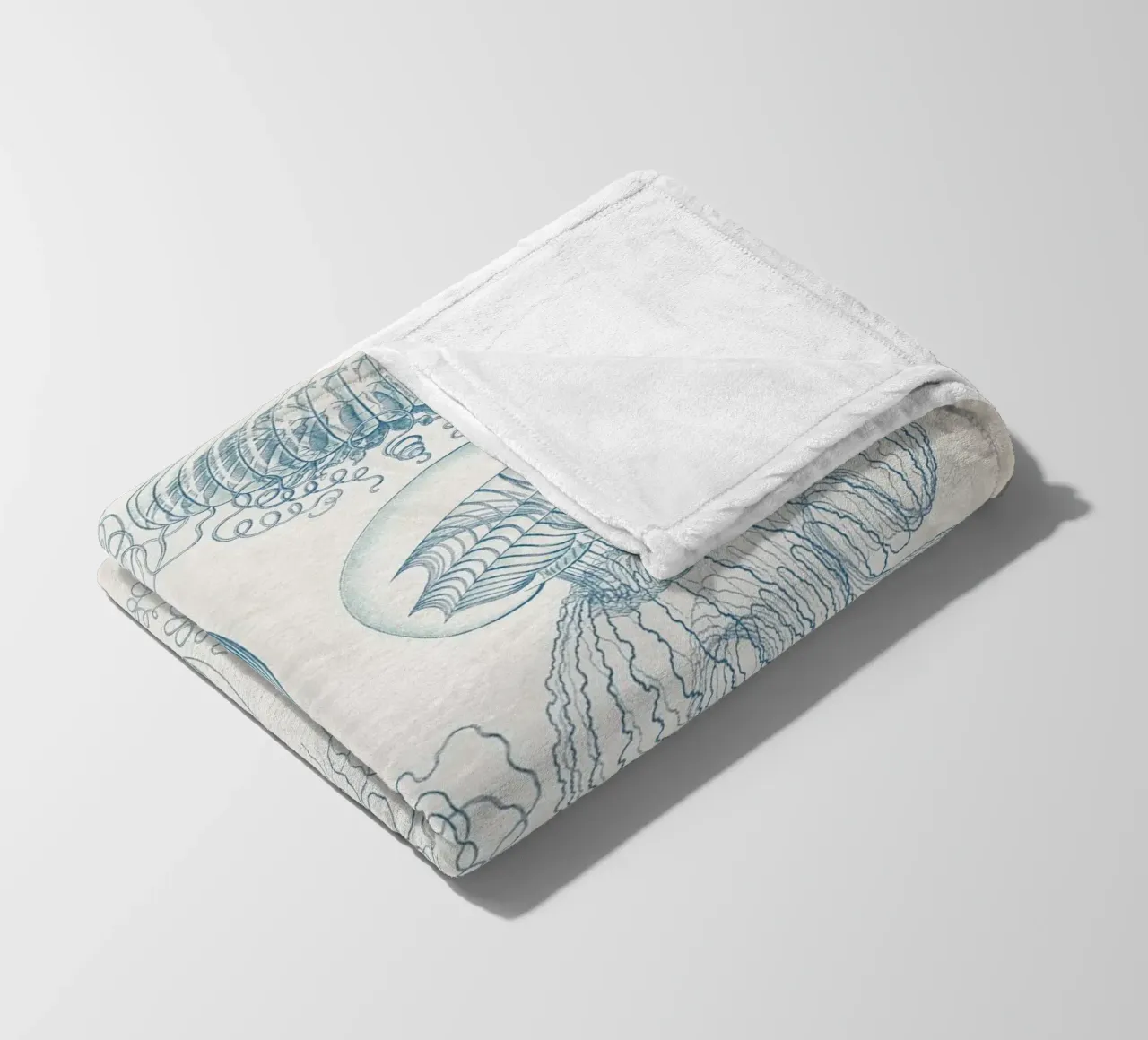 Vintage Haeckel 6 Tafel 36 Faltenquallen fleece blanket by Vintage Print Collection