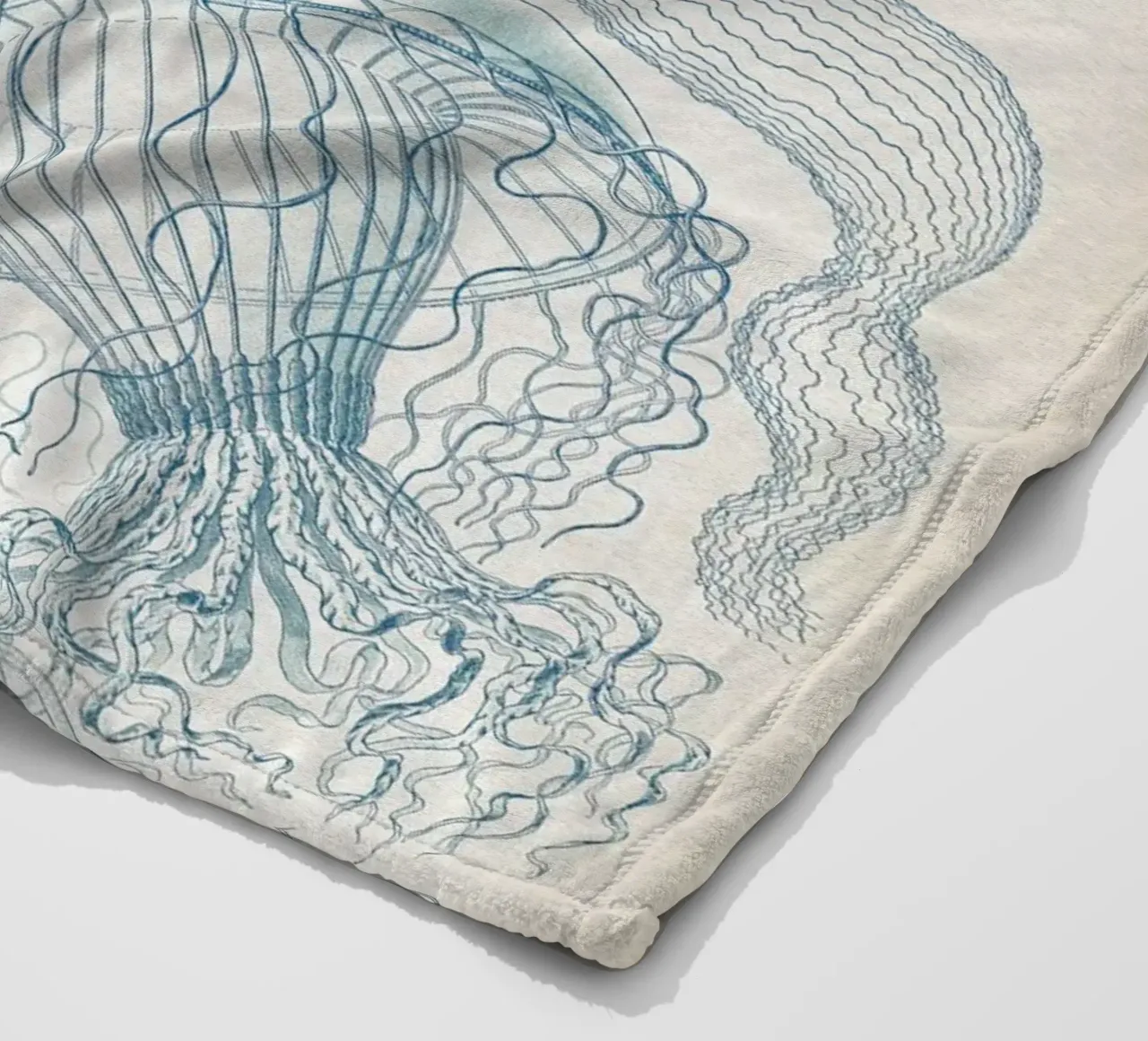 Vintage Haeckel 6 Tafel 36 Faltenquallen fleece blanket by Vintage Print Collection