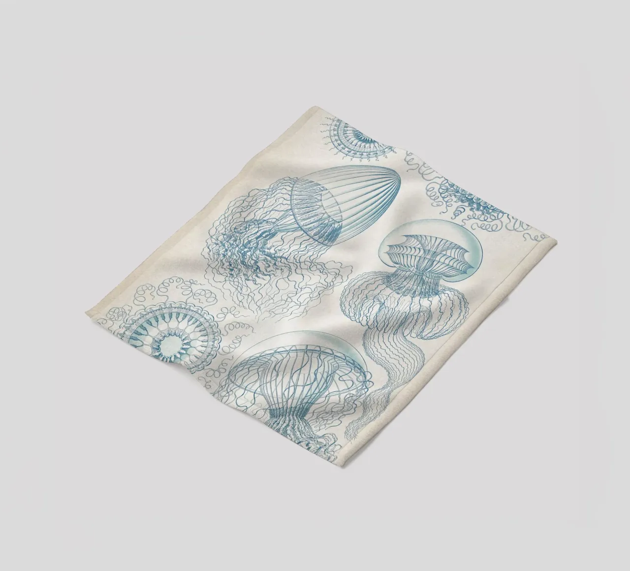 Vintage Haeckel 6 Tafel 36 Faltenquallen fleece blanket by Vintage Print Collection