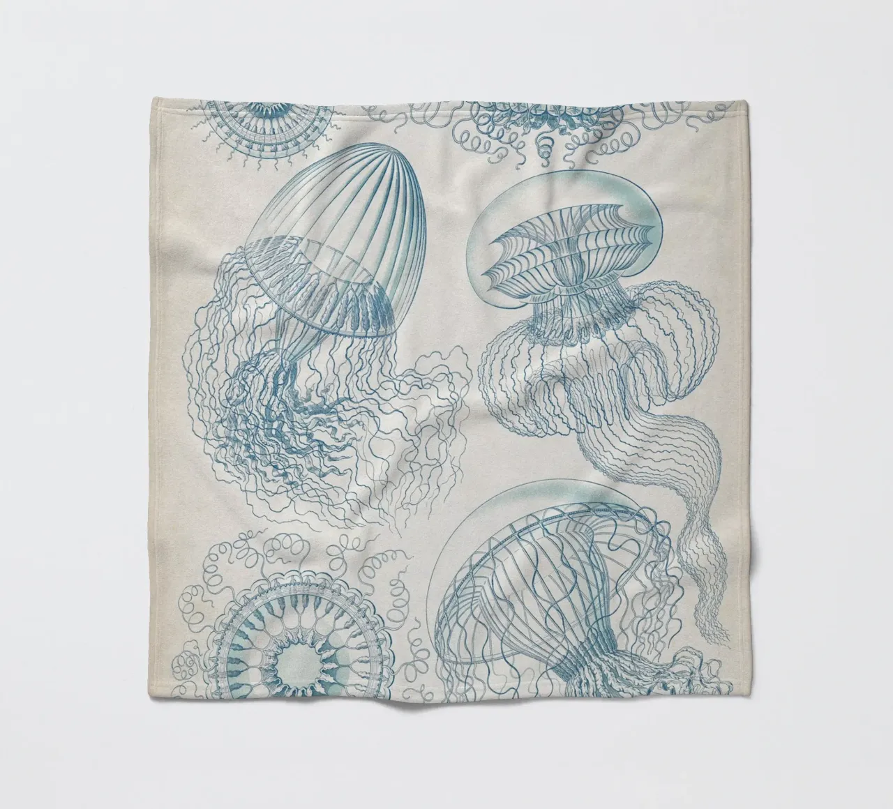 Vintage Haeckel 6 Tafel 36 Faltenquallen fleece blanket by Vintage Print Collection