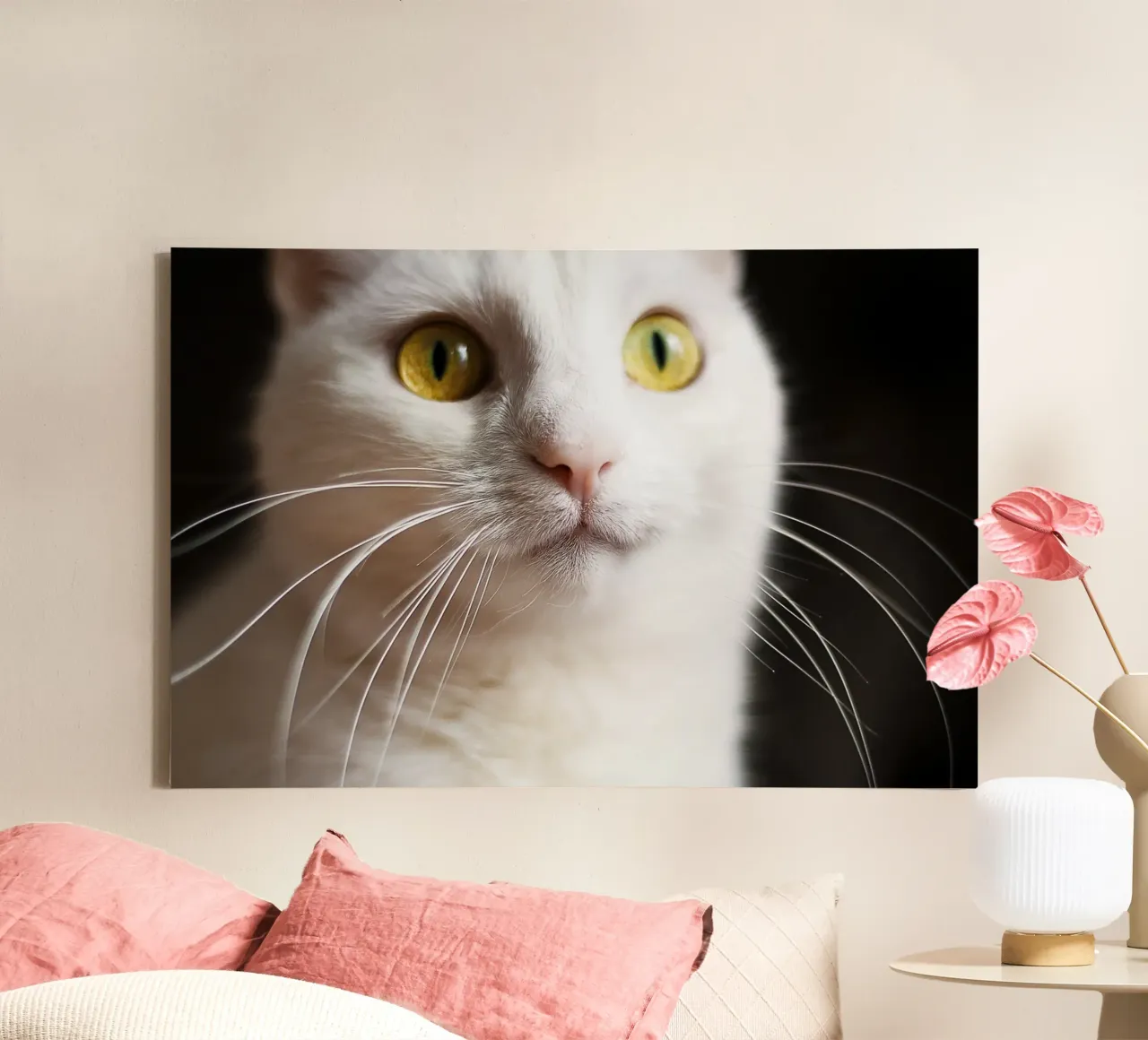 Cat Portrait Close-Up – Artistic Wall Print canvas with Floater frame by jay