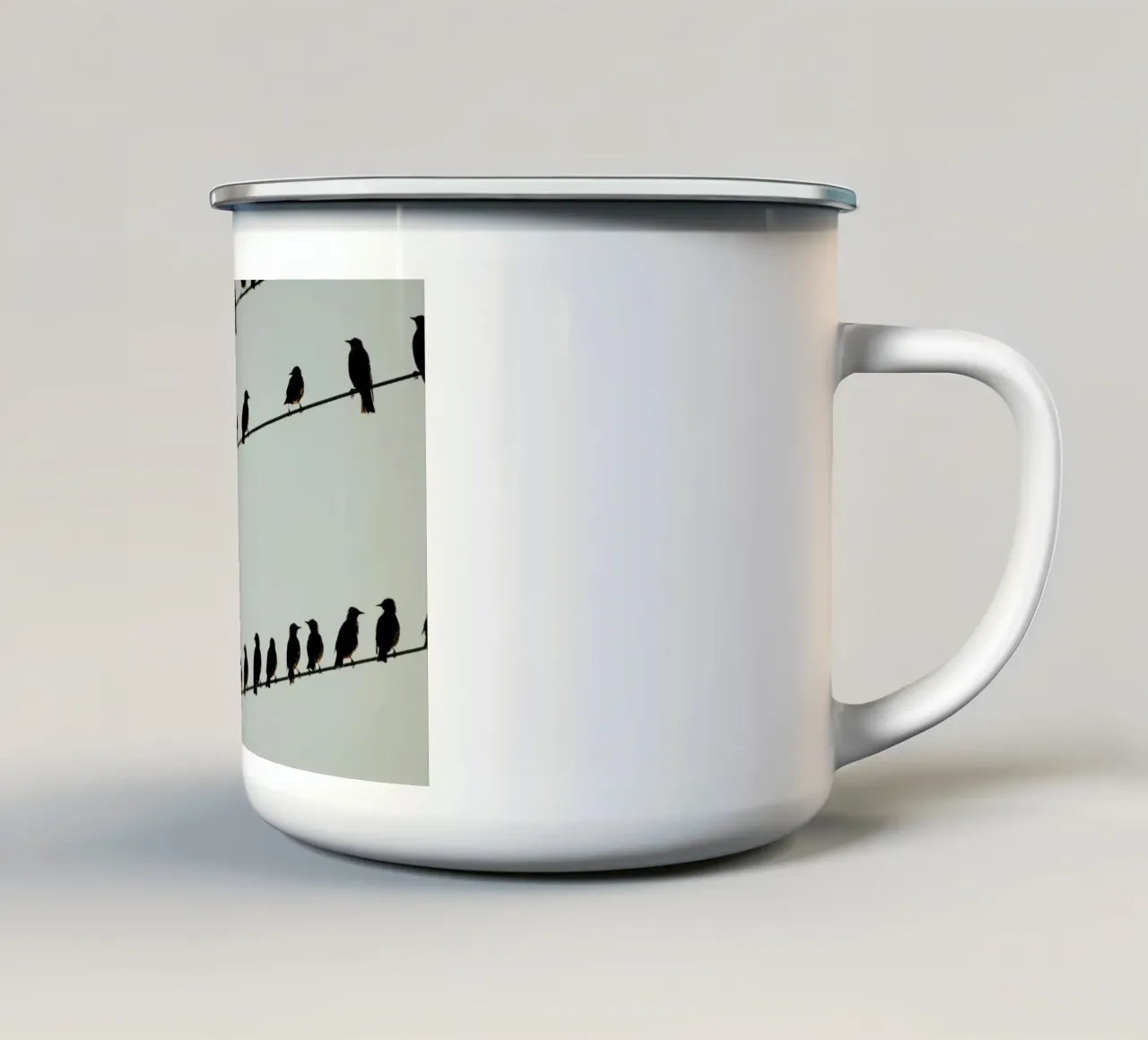 Birds tazza in smalto da Carol Maia