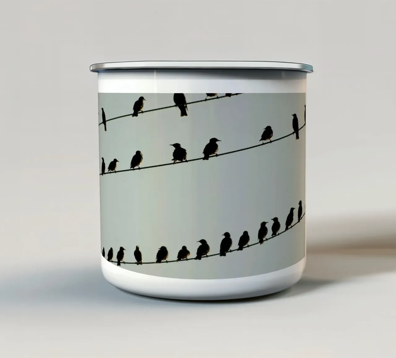 Birds tazza in smalto da Carol Maia