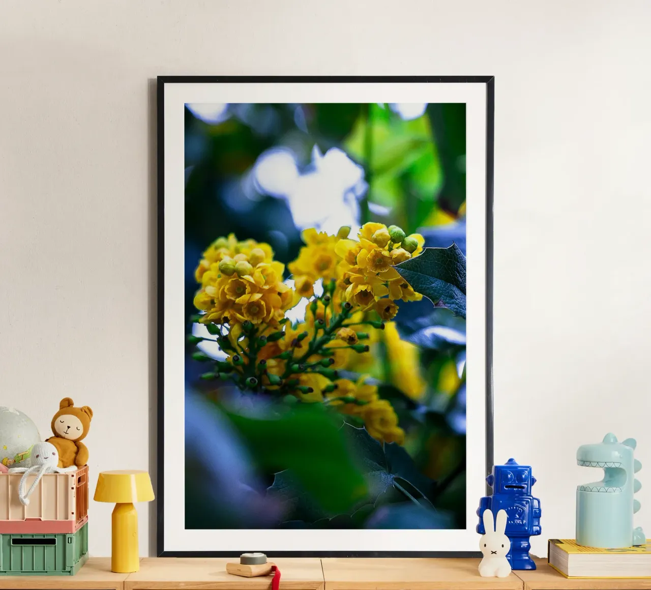 Grappolo giallo sotto la pioggia - Stampa murale botanica poster da jay