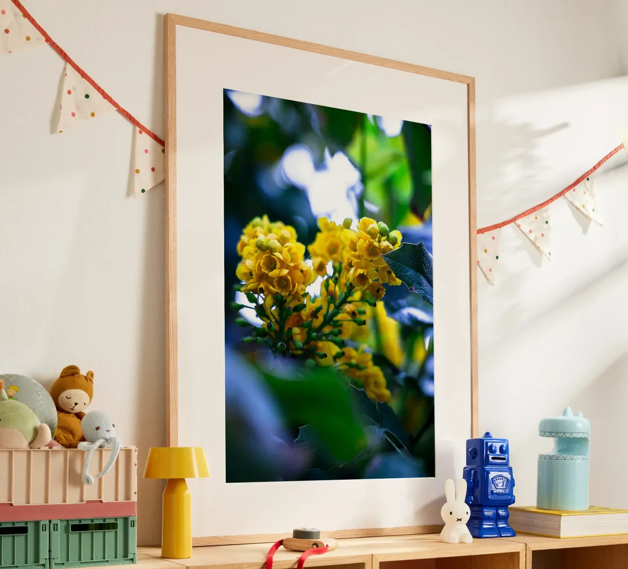 Grappolo giallo sotto la pioggia - Stampa murale botanica poster da jay