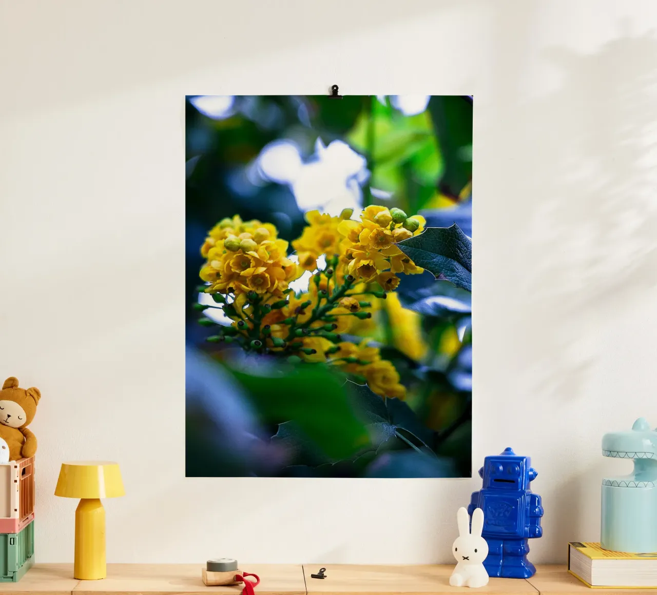 Grappolo giallo sotto la pioggia - Stampa murale botanica poster da jay