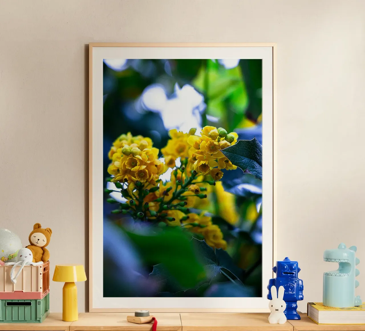 Grappolo giallo sotto la pioggia - Stampa murale botanica poster da jay