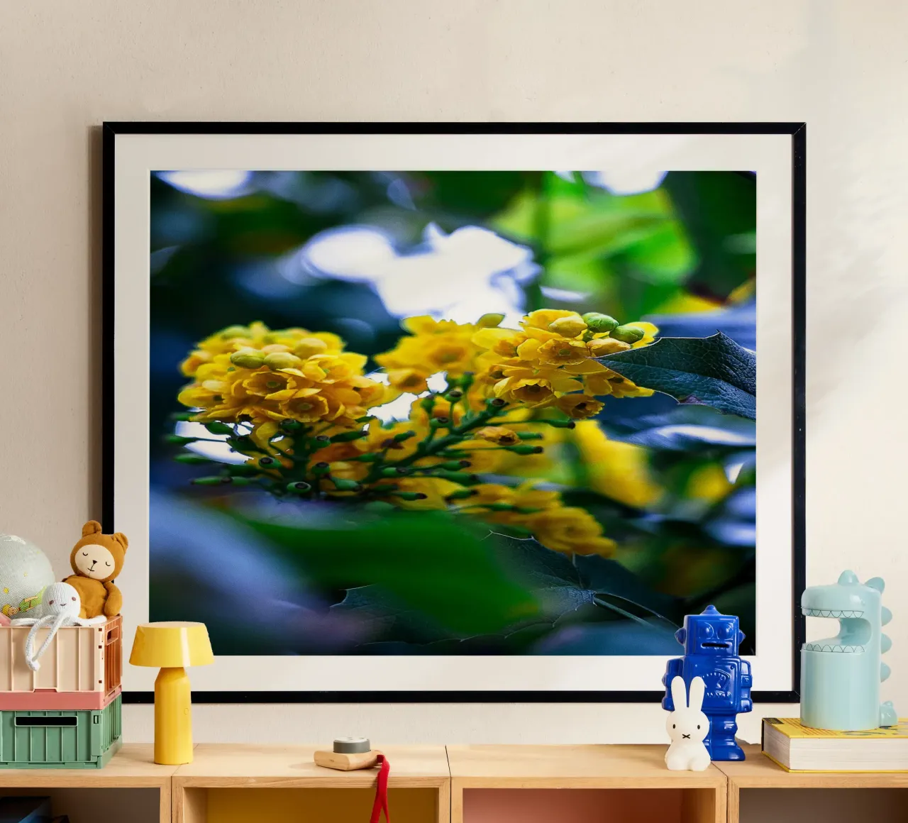Grappolo giallo sotto la pioggia - Stampa murale botanica poster da jay