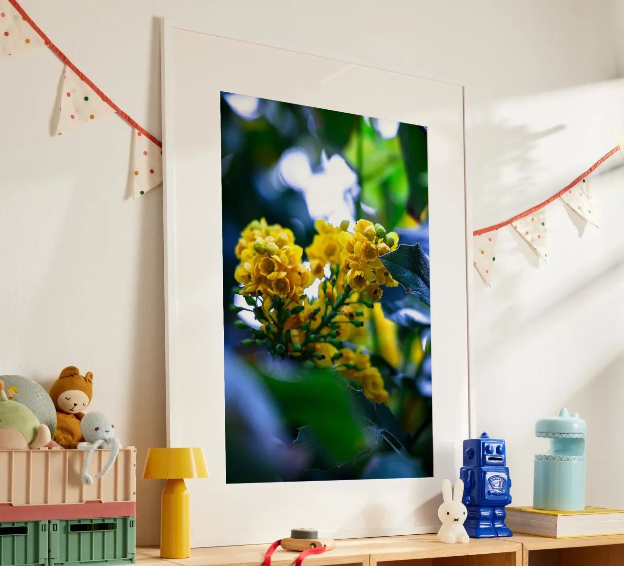 Grappolo giallo sotto la pioggia - Stampa murale botanica poster da jay