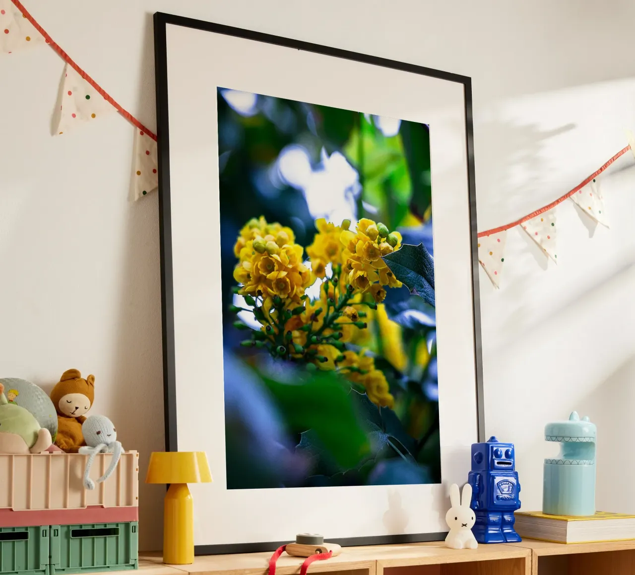 Grappolo giallo sotto la pioggia - Stampa murale botanica poster da jay
