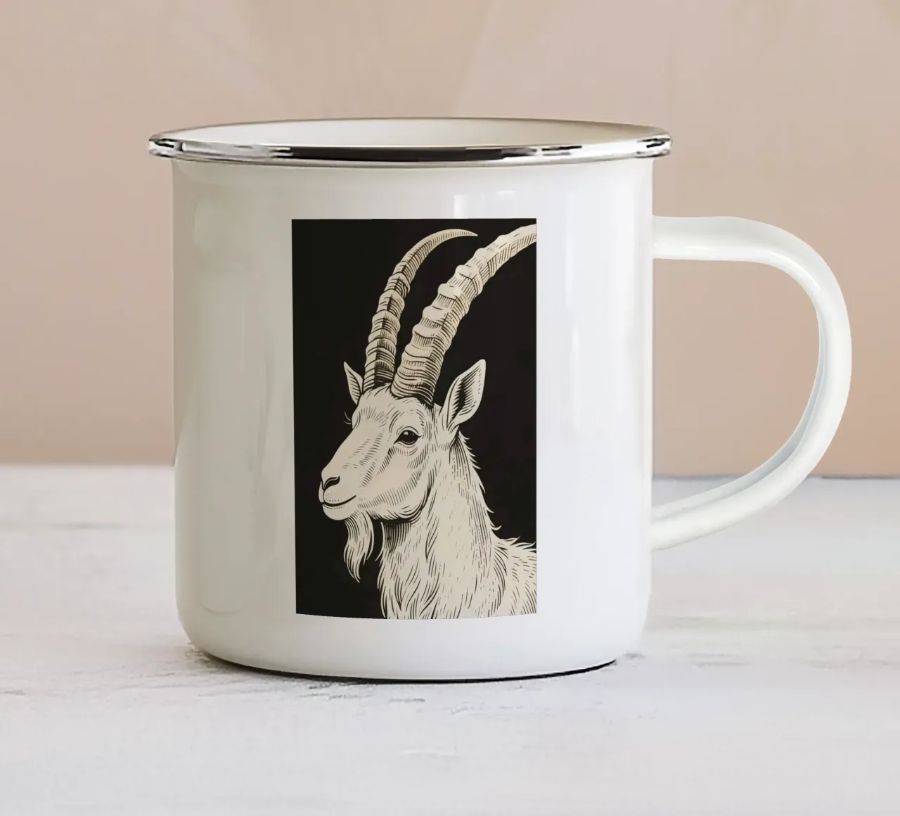 Stambecco tazza in smalto da knowledge
