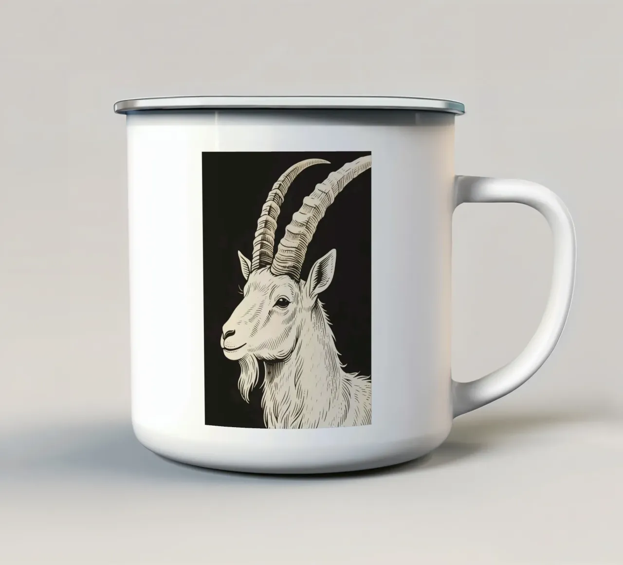 Stambecco tazza in smalto da knowledge