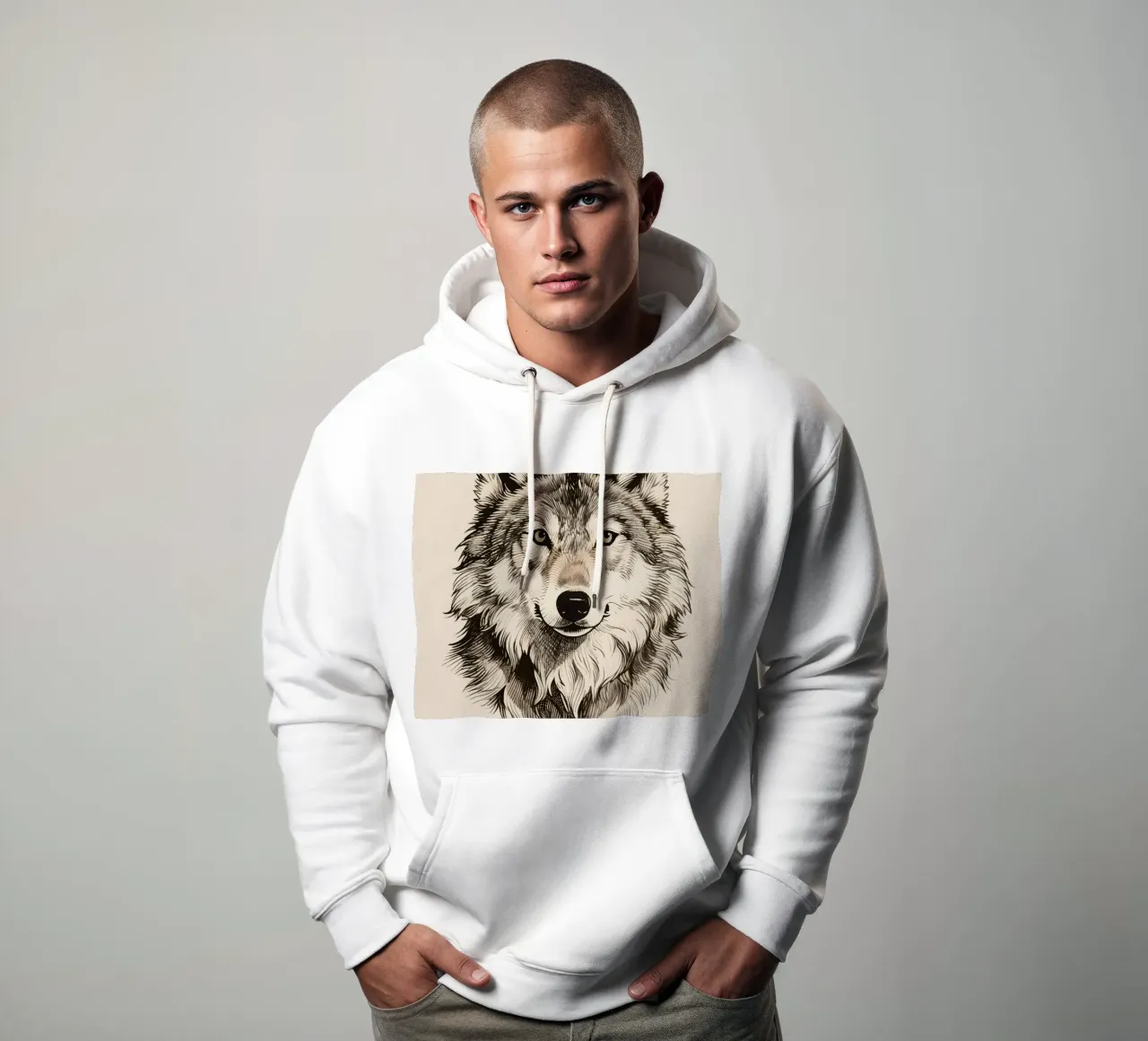 Lupo felpa con cappuccio da knowledge