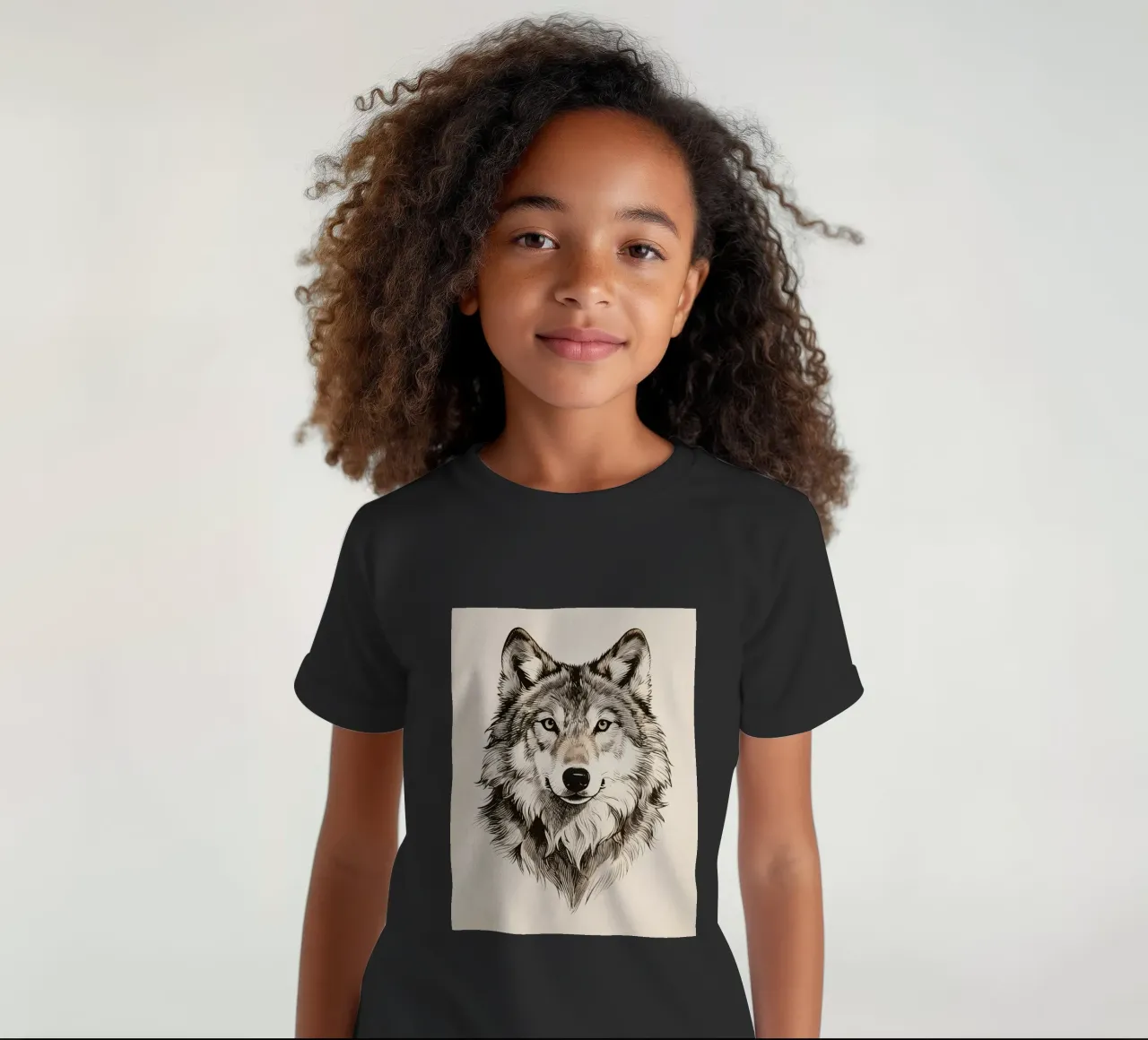 Lupo t-shirt bambini da knowledge