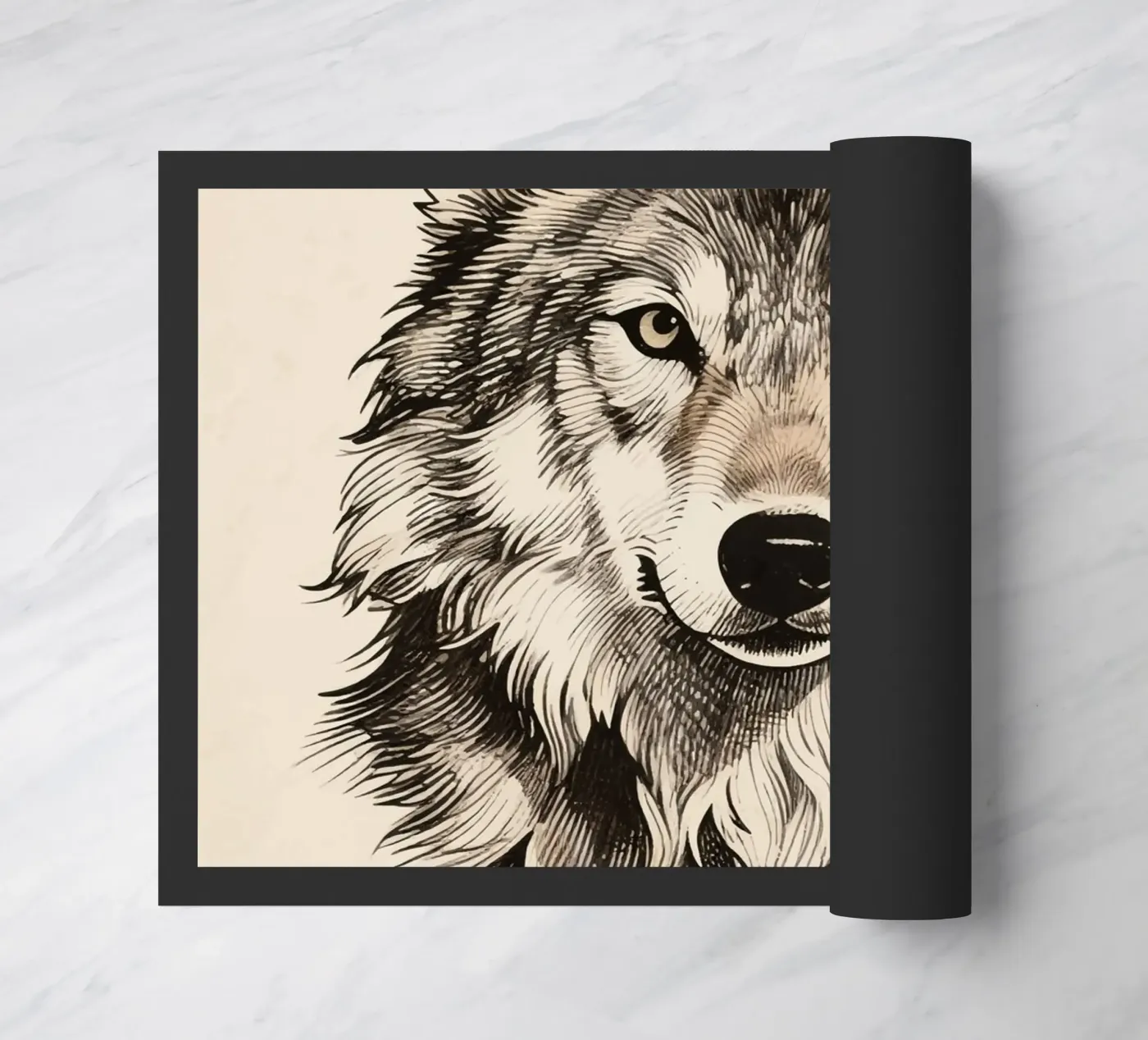 Wolf doormat by knowledge