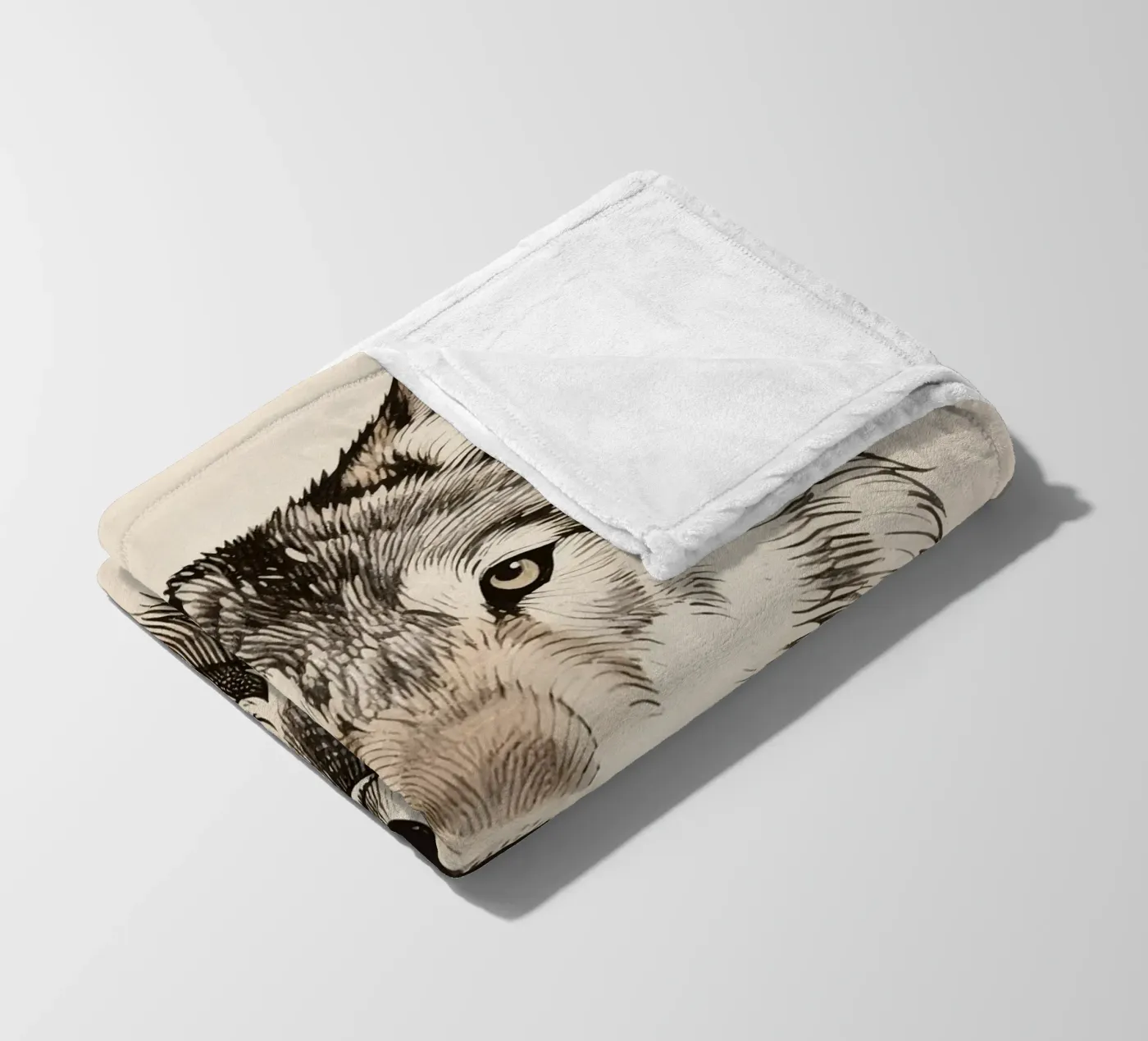 Wolf fleece blanket by knowledge