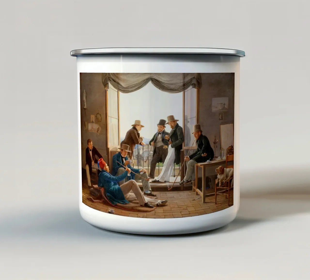 Un gruppo di artisti danesi a Roma - Constantin Hansen tazza in smalto da Venus Art