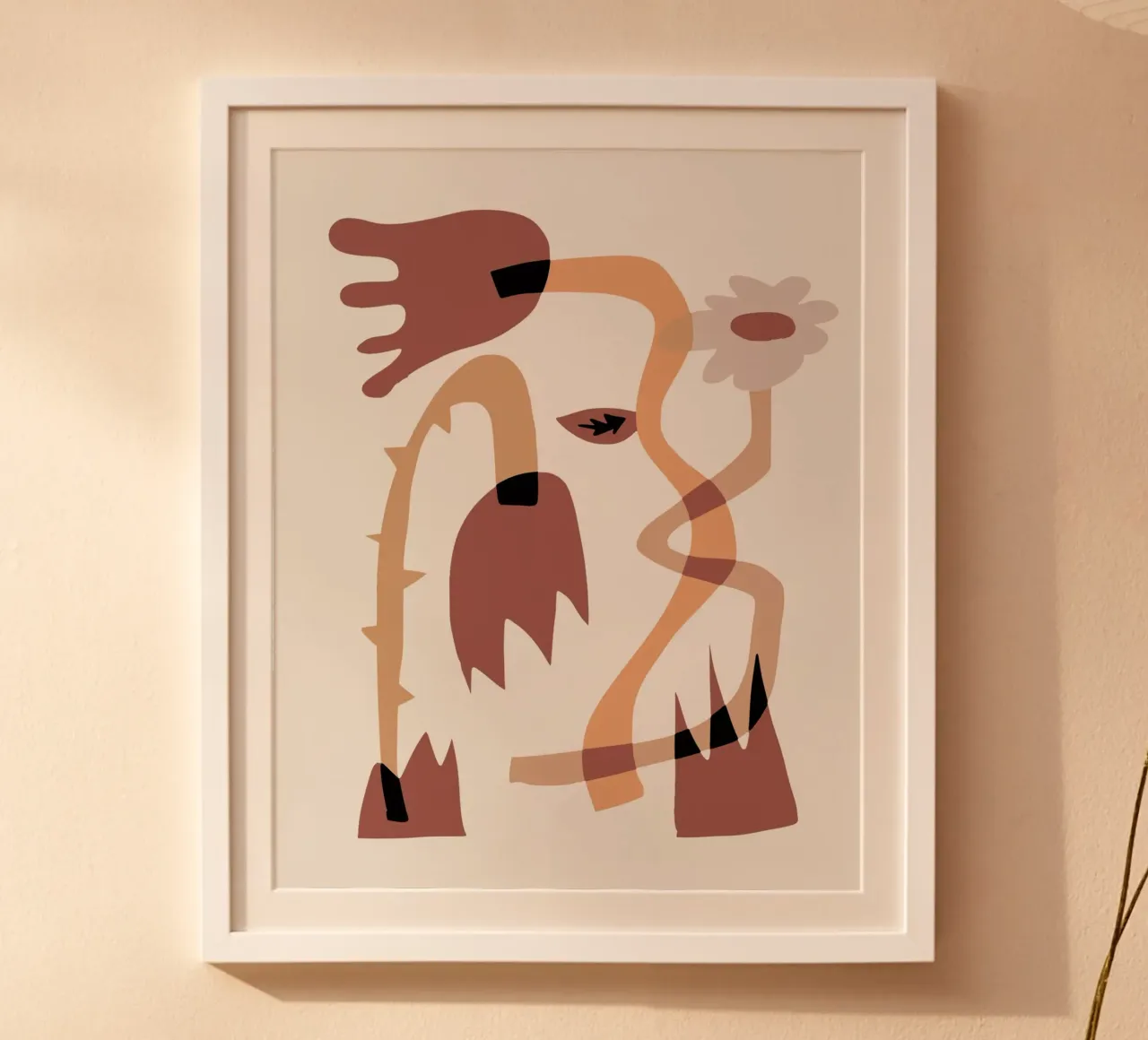 Fiore stravagante 03 poster con telaio in legno da Little Dean