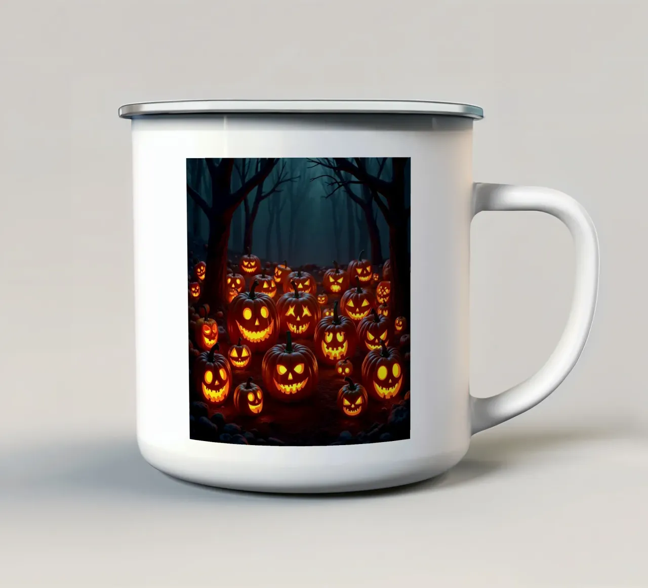 Halloween_zucche nel bosco_5 tazza in smalto da Fantasie & Mystikwelten by LK
