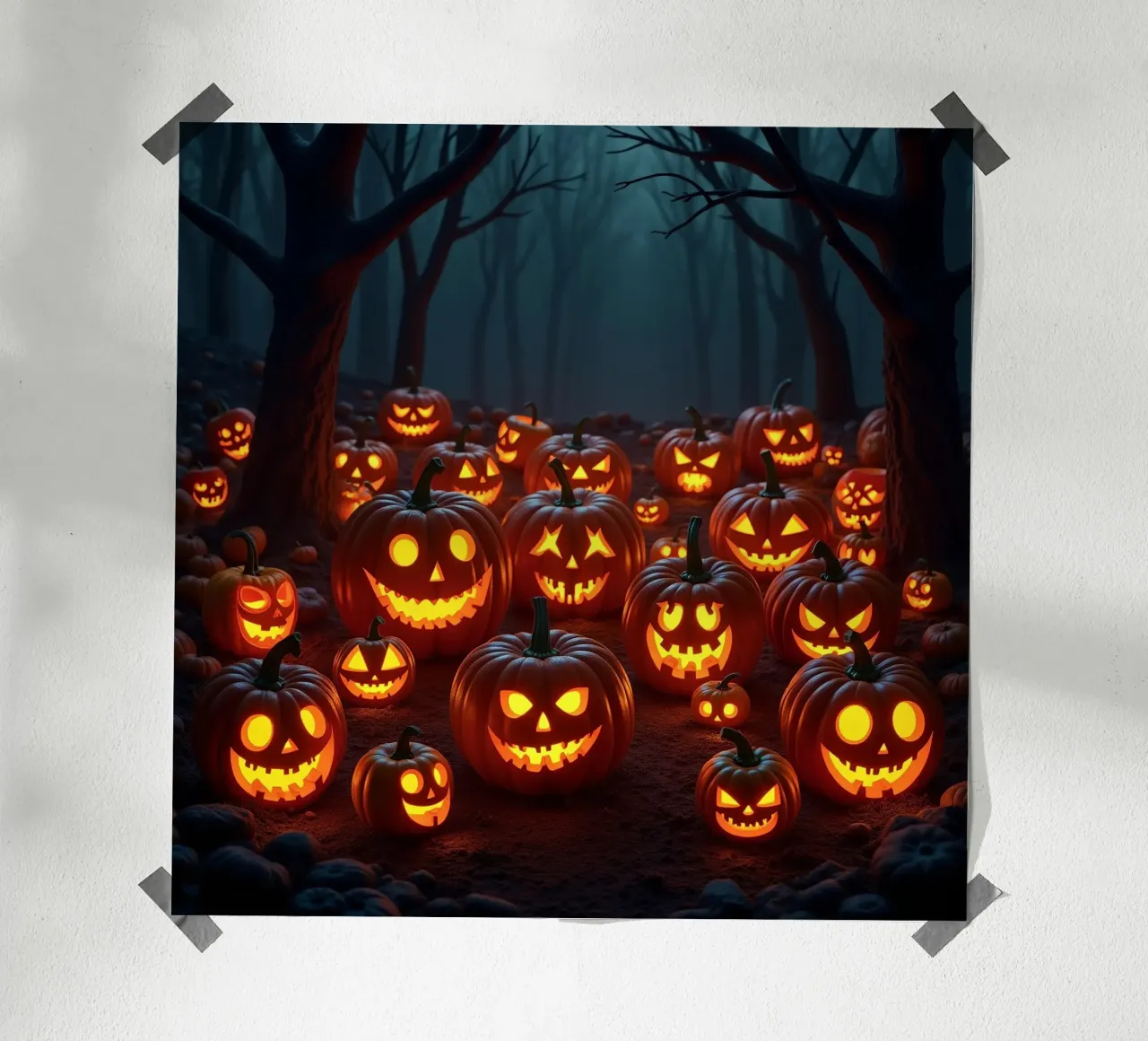 Halloween_zucche nel bosco_5 poster da Fantasie & Mystikwelten by LK