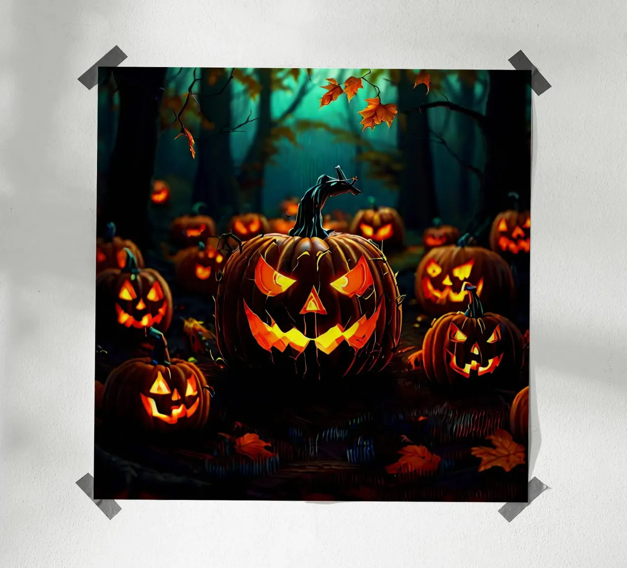Halloween_zucche nel bosco_7 poster da Fantasie & Mystikwelten by LK
