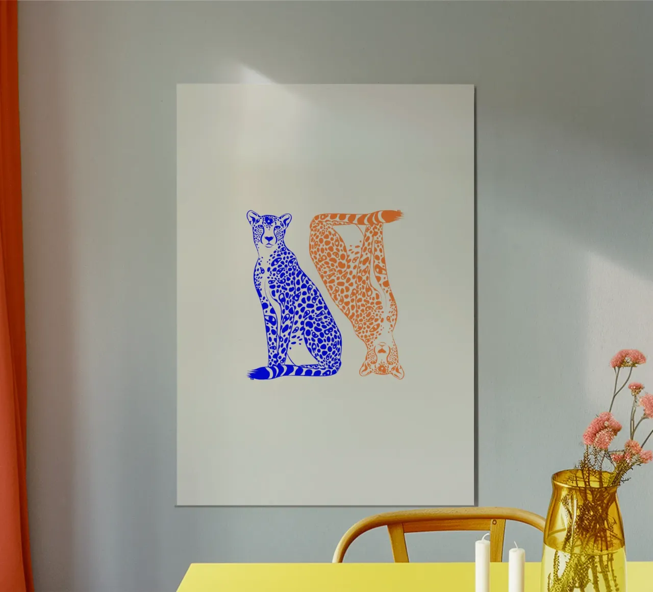 Leopardi poster con telaio in alluminio da Lise.ya