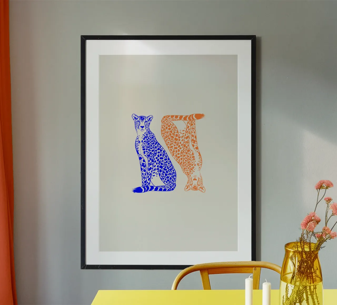 Leopardi poster con telaio in alluminio da Lise.ya