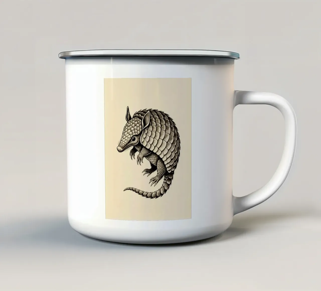 Armadillo tazza in smalto da knowledge