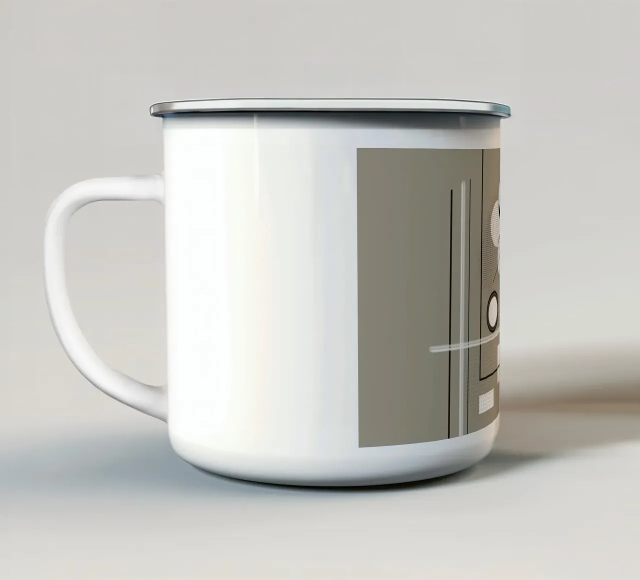 Illustrazione moderna con cerchi e linee tazza in smalto da BenCoStyle