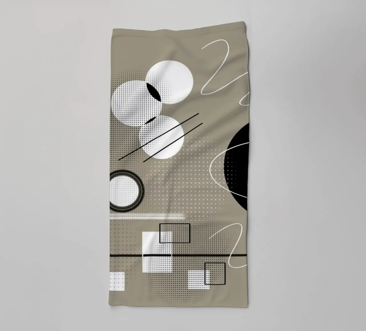 Modern illustration with circles and lines towel by BenCoStyle