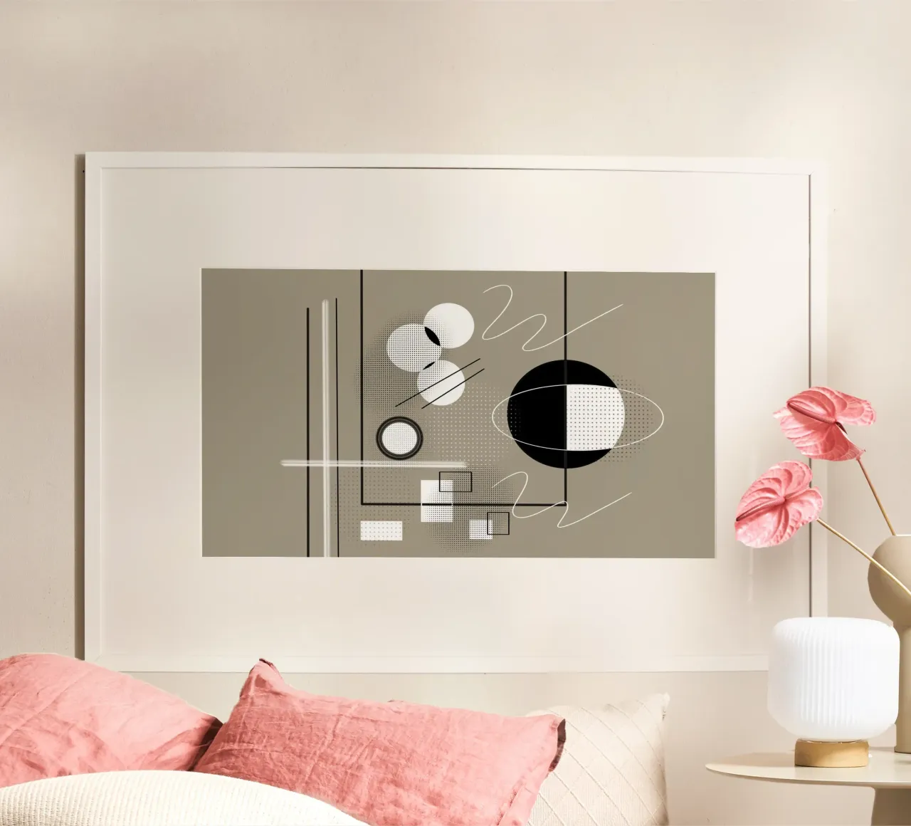 Illustrazione moderna con cerchi e linee poster da BenCoStyle