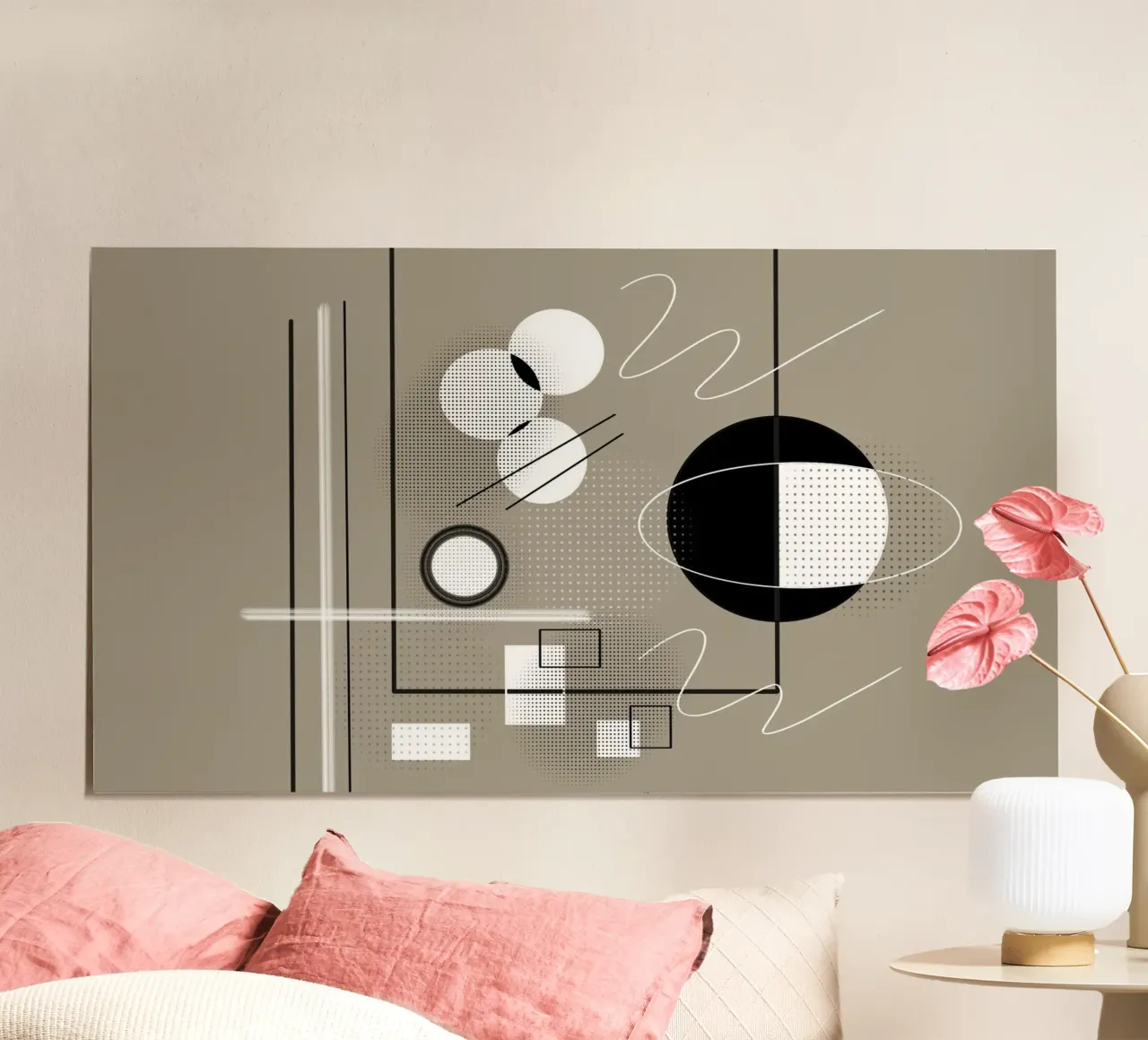 Illustrazione moderna con cerchi e linee poster da BenCoStyle