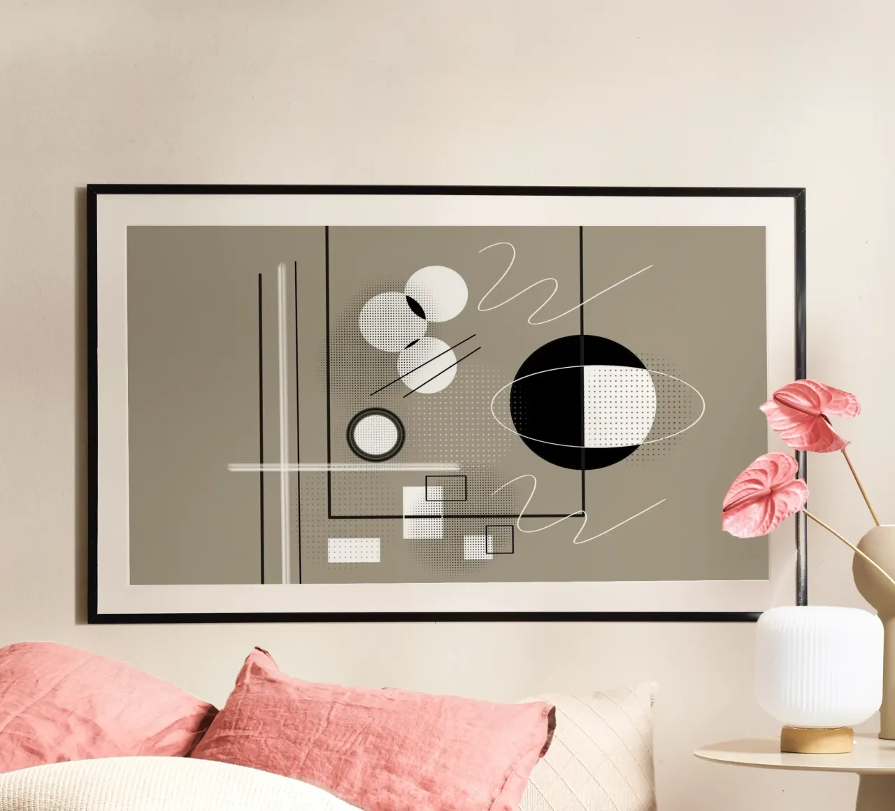 Illustrazione moderna con cerchi e linee poster da BenCoStyle