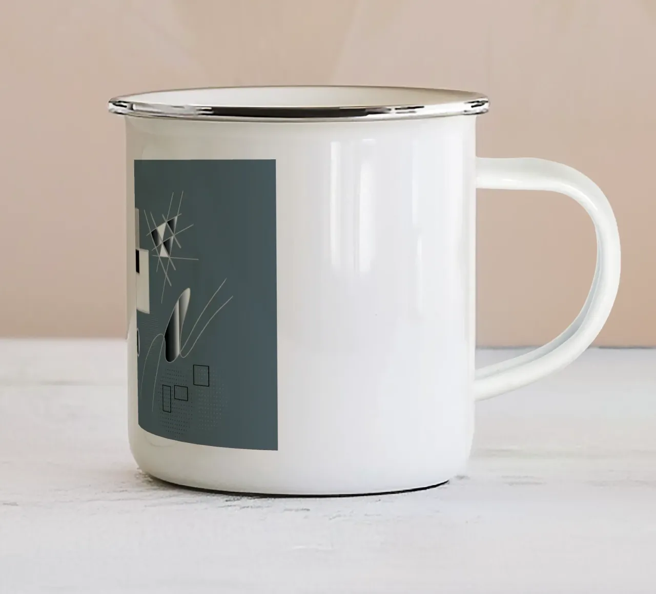 Illustrazione elegante con elementi 3D tazza in smalto da BenCoStyle