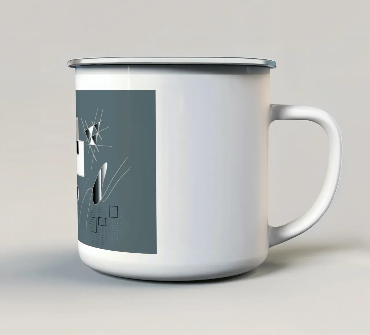 Illustrazione elegante con elementi 3D tazza in smalto da BenCoStyle
