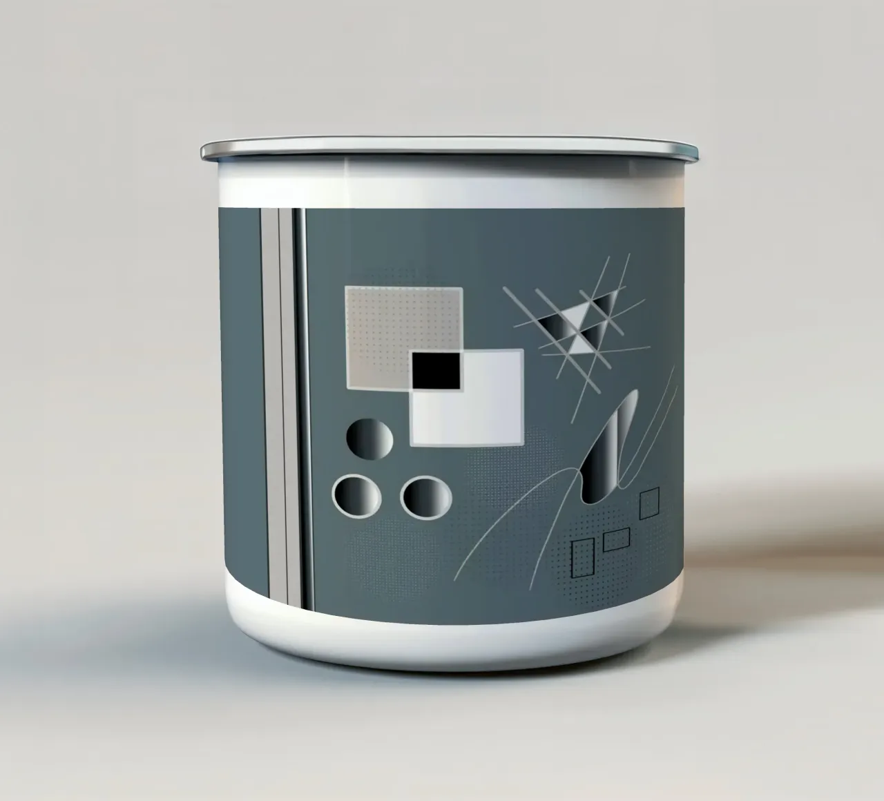 Illustrazione elegante con elementi 3D tazza in smalto da BenCoStyle