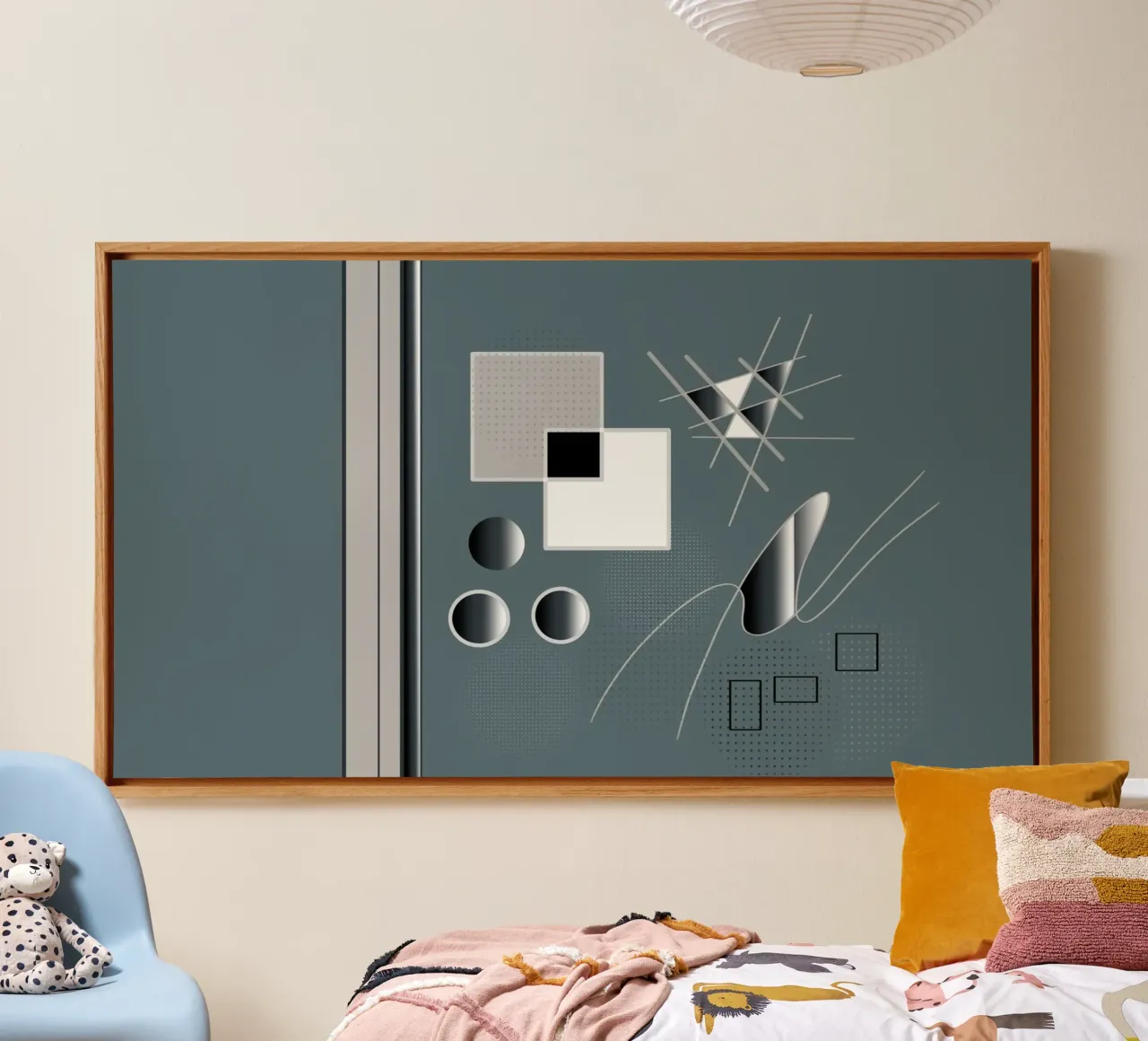Elegante ilustración con elementos 3D lienzo con Marco flotante de BenCoStyle
