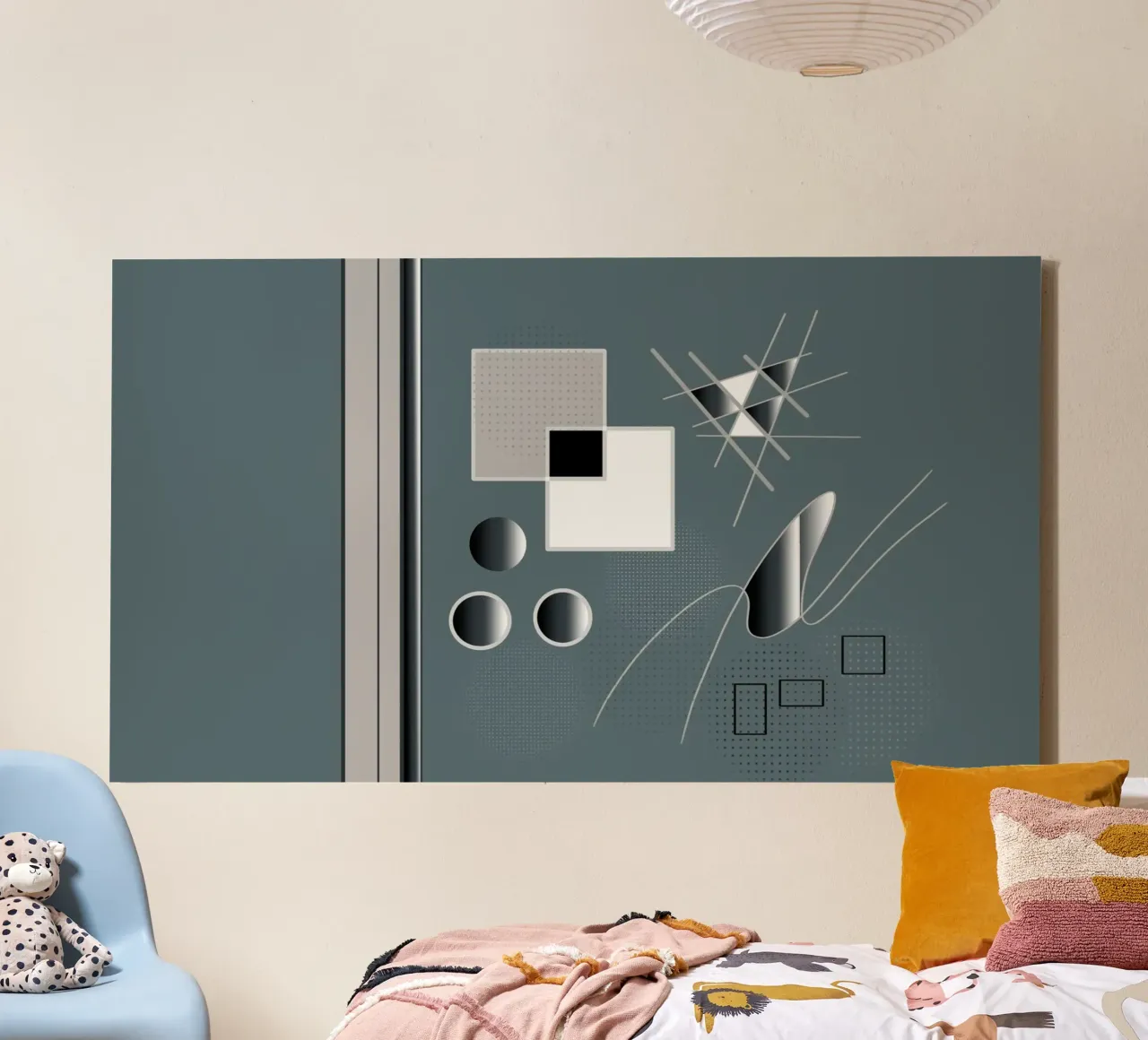 Elegante ilustración con elementos 3D lienzo con Marco flotante de BenCoStyle