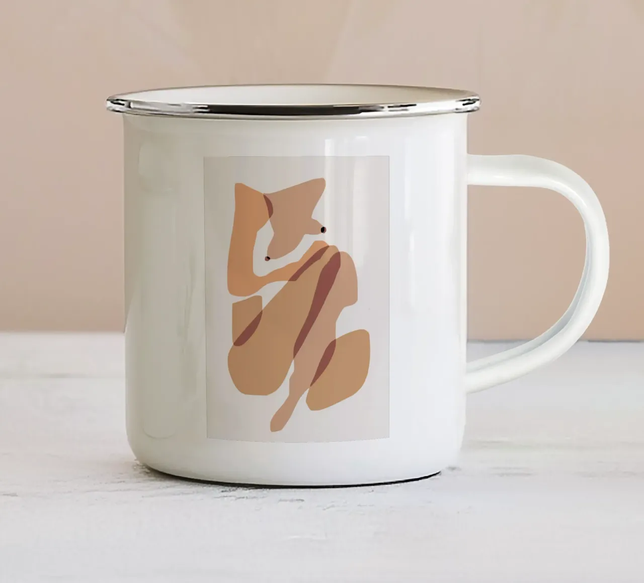 Beige nudo 10 tazza in smalto da Little Dean