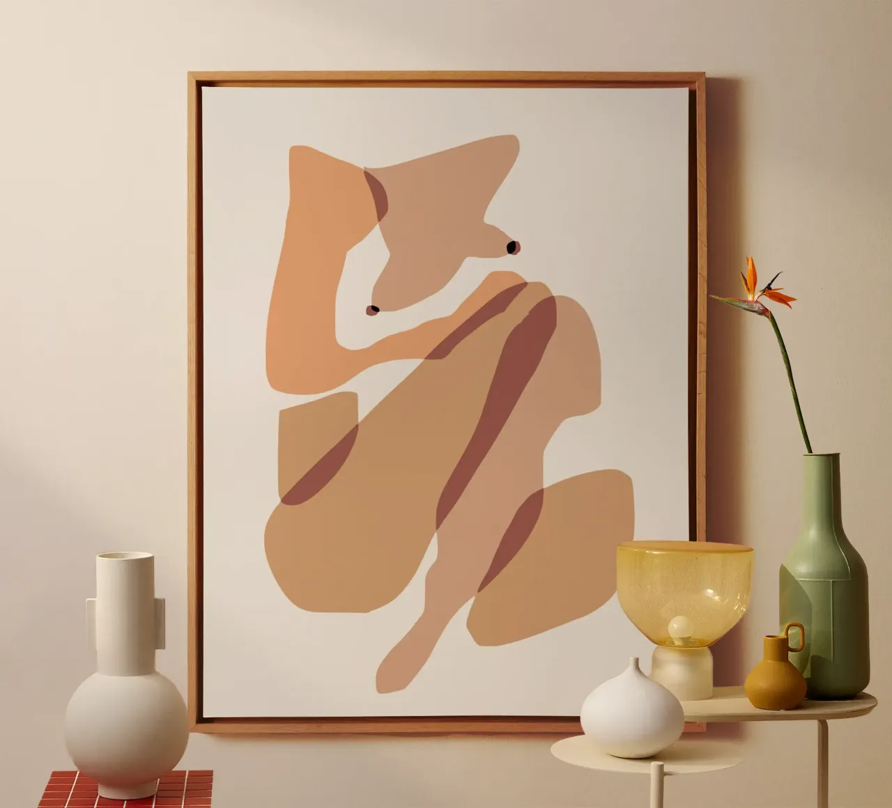 Beige nudo 10 tela con Cornice a cassetta da Little Dean