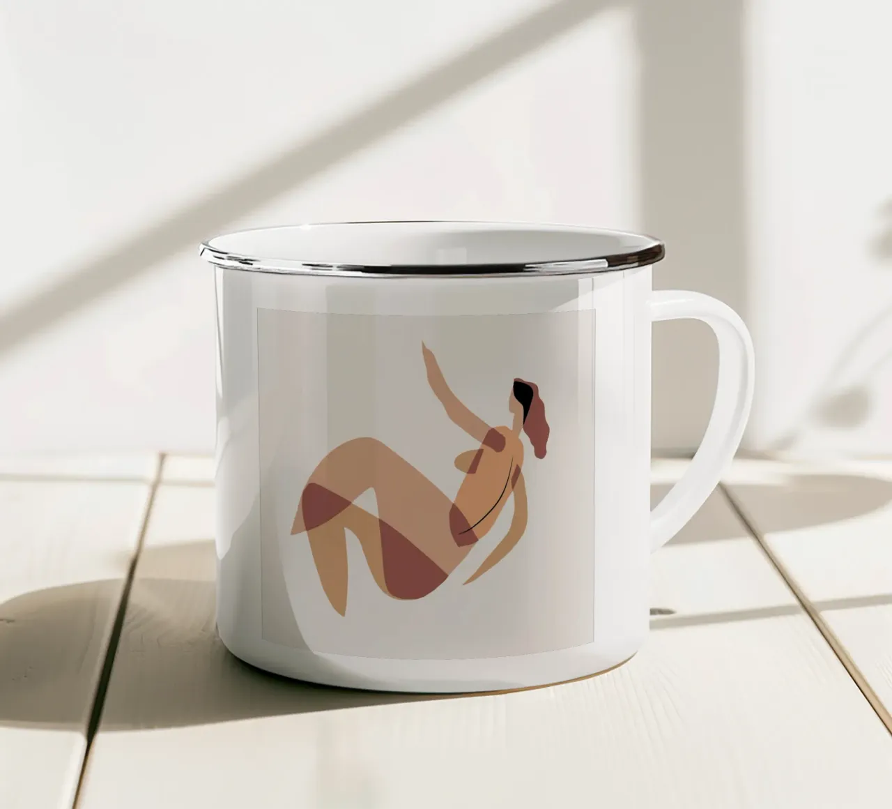 Beige nudo 11 tazza in smalto da Little Dean