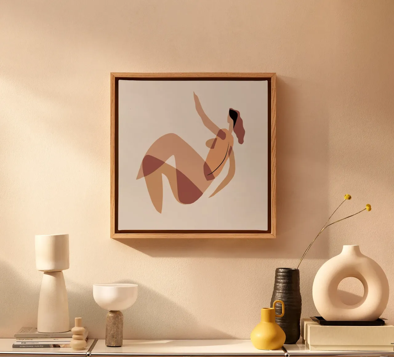 Beige nudo 11 tela con Cornice a cassetta da Little Dean