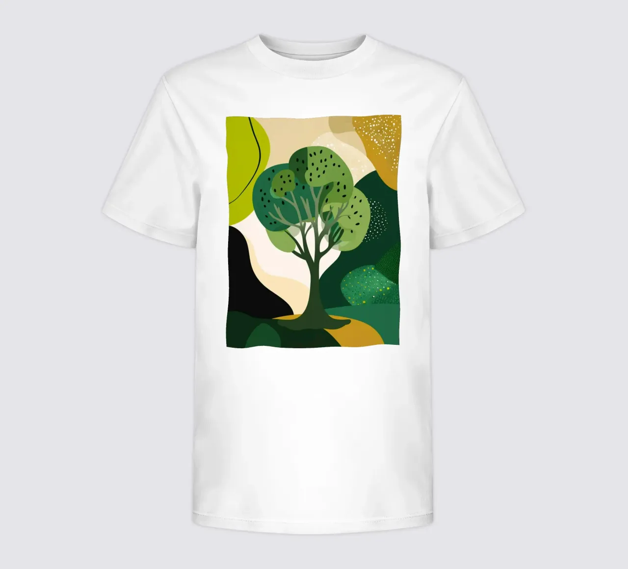 Paesaggio astratto e verdeggiante: Un albero della vita in una foresta moderna t-shirt bambini da Artistic-shop
