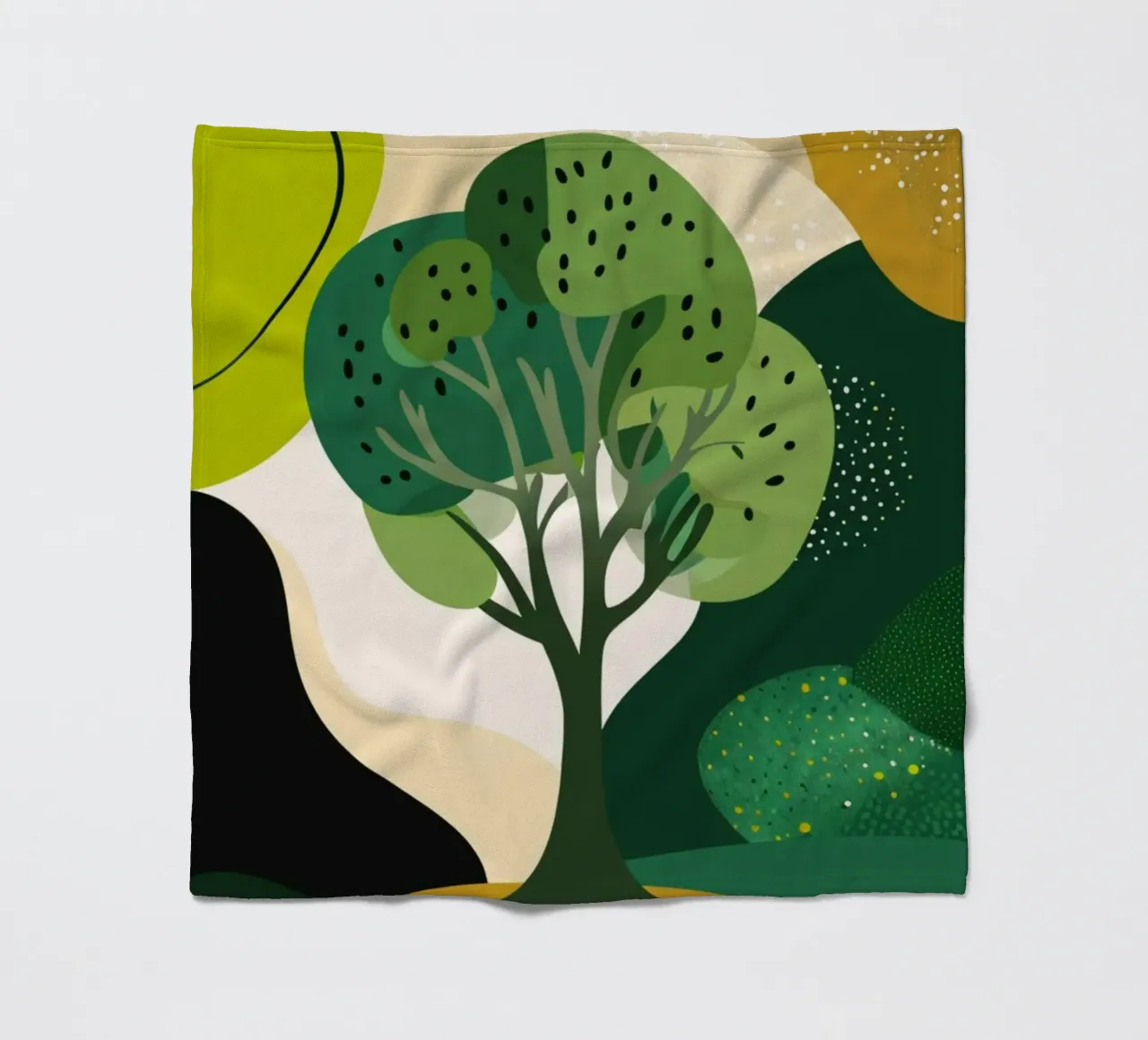 Paesaggio astratto e verdeggiante: Un albero della vita in una foresta moderna coperta in pile da Artistic-shop