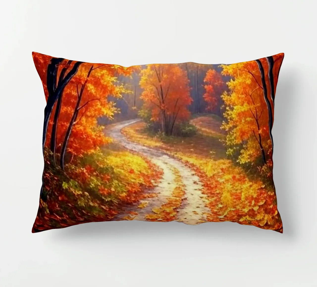 A Golden Path Through an Autumn Forest Landscape decorative cushion by Artistic-shop