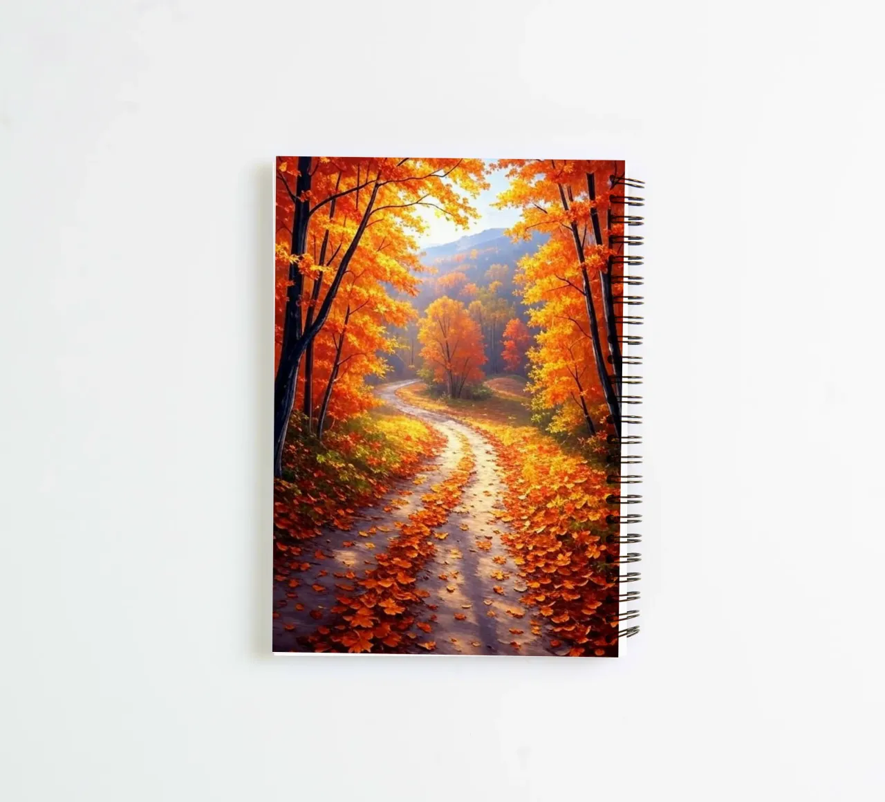 A Golden Path Through an Autumn Forest Landscape spiral notebook by Artistic-shop