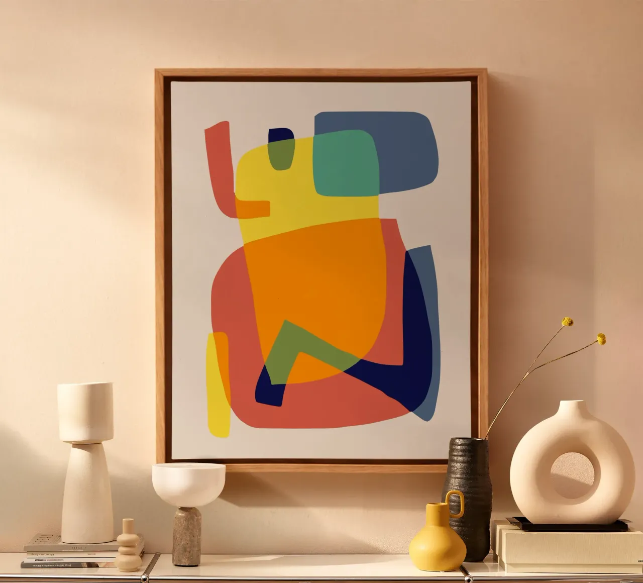 Tri color mix 21 canvas met Baklijst van Little Dean
