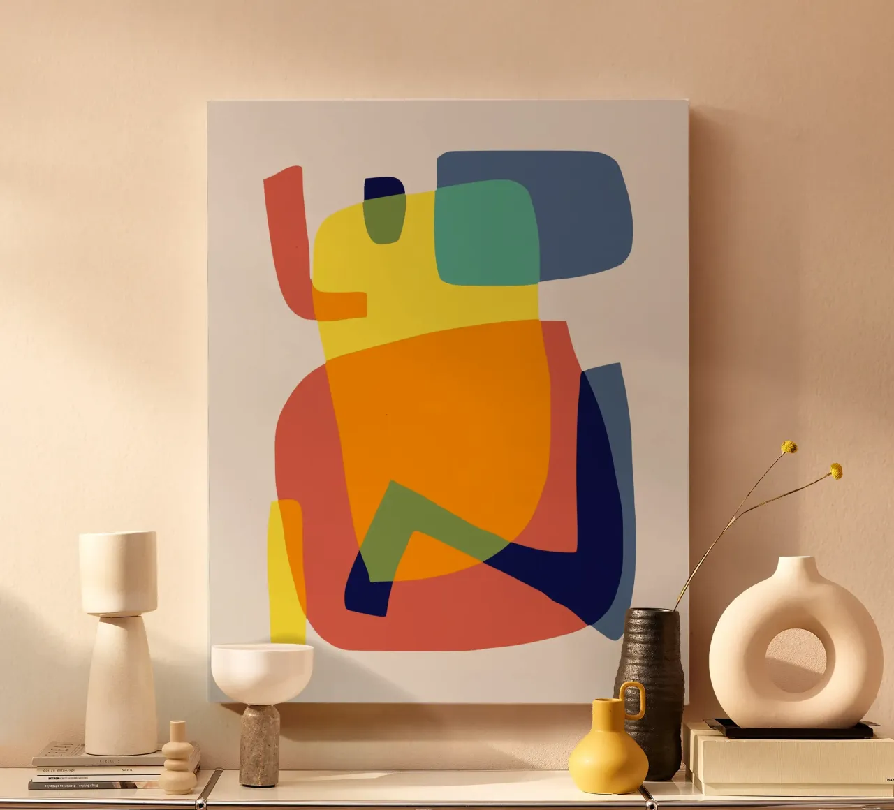 Tri color mix 21 canvas met Baklijst van Little Dean