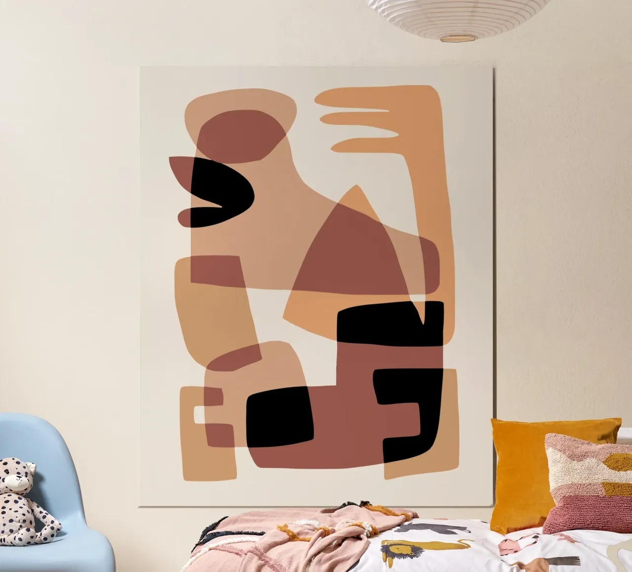 Beige mash up 04 poster con telaio in plastica da Little Dean